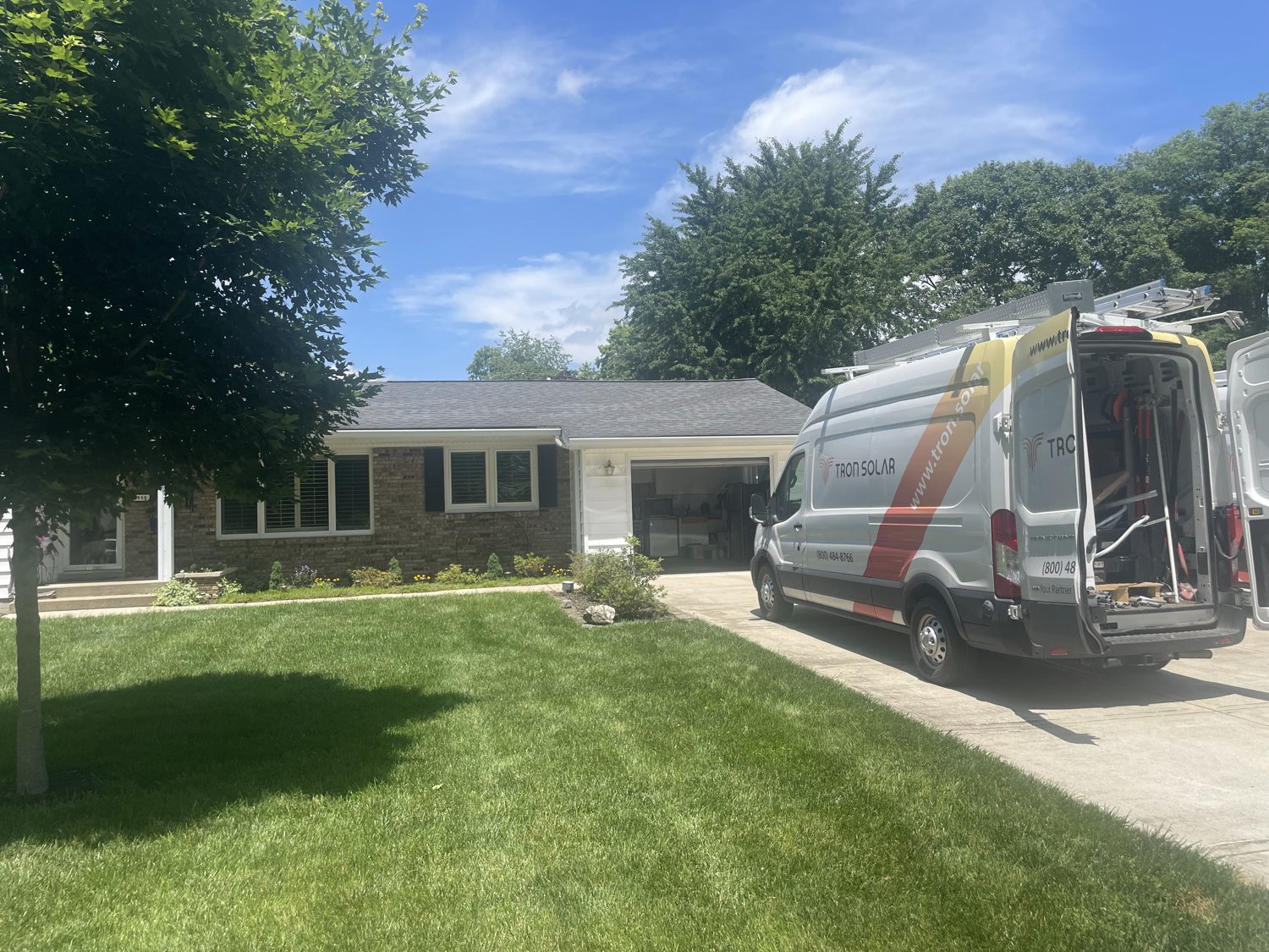 Solar crew on site at an Illinois home on install day